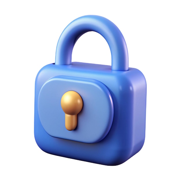 diseño de icono de bloqueo de renderización 3D