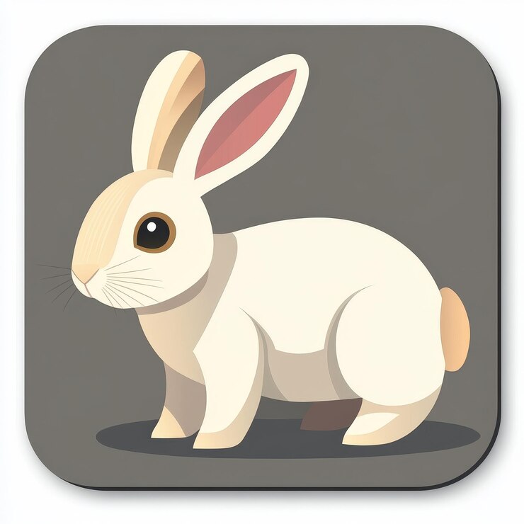 Foto un diseño de icono de conejo simple y lindo perfecto para el uso de la aplicación esta ilustración plana presenta un personaje amistoso con una estética lúdica ideal para proyectos digitales
