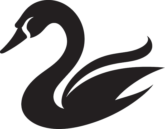 Diseño Del Icono Del Lago De Los Cisnes Silueta Del Cisne Elegante