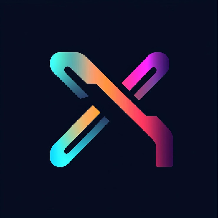 Foto diseño de icono de la letra x del logotipo con gradiente colorido adecuado para una empresa de tecnología