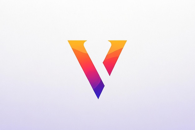 El diseño del icono del logotipo de la letra V
