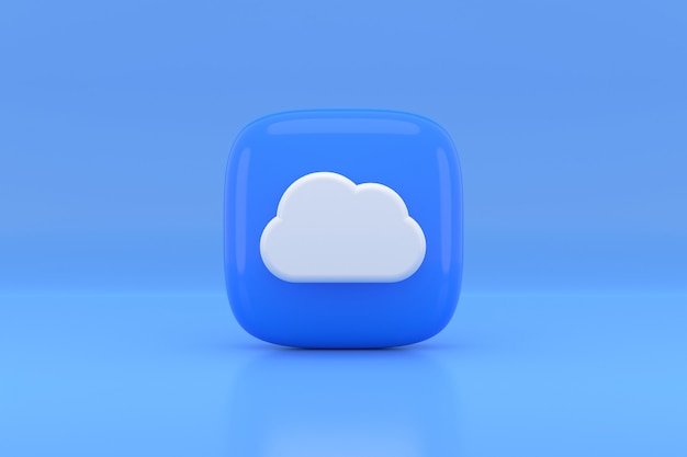 Diseño de icono de nube. Representación 3D.