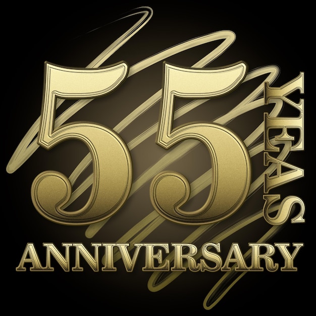 Foto diseño de icono de tarjeta de cumpleaños 55 años ilustración fondo transparente
