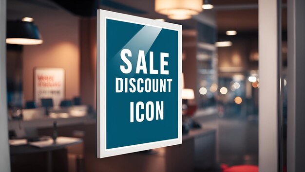 Diseño de íconos de descuento de venta moderna con espacio para texto y gráficos en fondo azul Ideal para Pro
