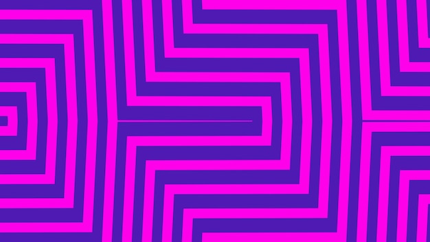 Diseño de ilusión de distorsión de línea D diseño geométrico de patrón de línea púrpura y magenta arte de ilustración