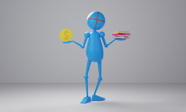 Diseño de ilustración 3d de actividad stickman