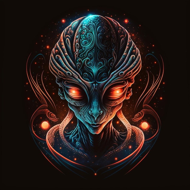 Diseño de ilustración alienígena