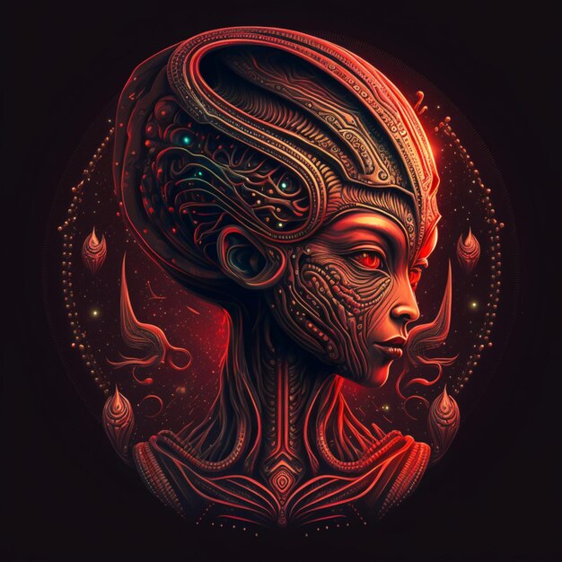 Diseño de ilustración alienígena