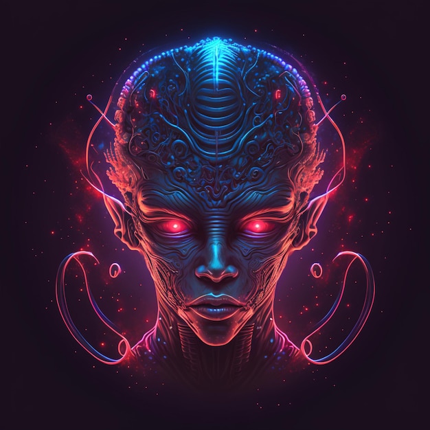 Diseño de ilustración alienígena