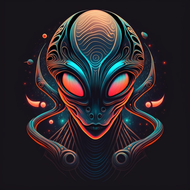 Diseño de ilustración alienígena