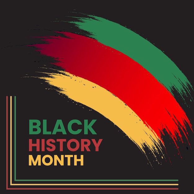 El diseño de la ilustración de la bandera del mes de la historia negra
