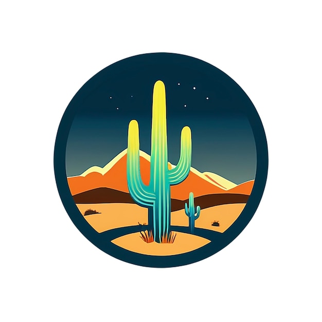 Diseño de ilustración de cactus en fondo blanco