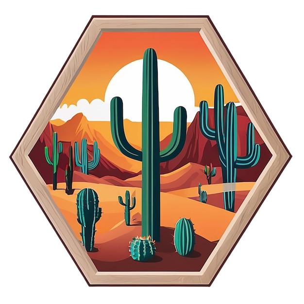 Diseño de ilustración de cactus en fondo blanco