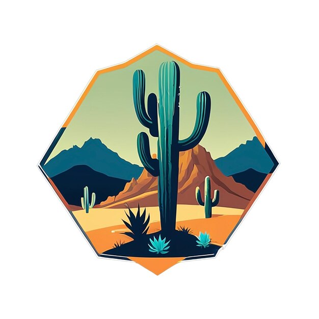 Diseño de ilustración de cactus en fondo blanco