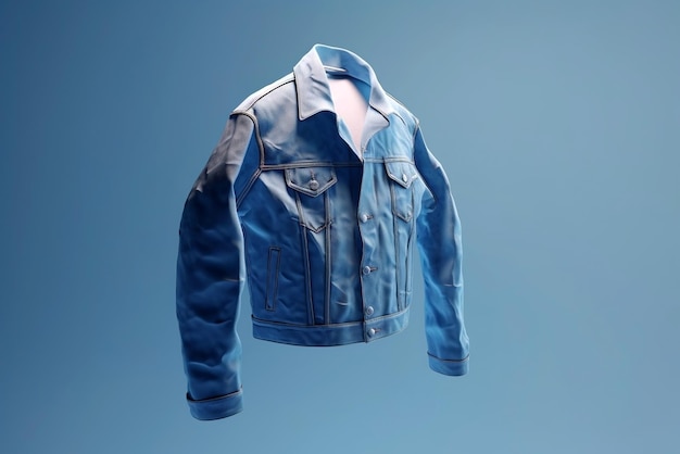 Un diseño de ilustración de chaqueta de mezclilla azul