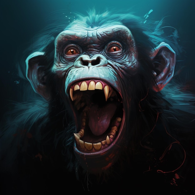 Diseño de ilustración de chimpancé enojado