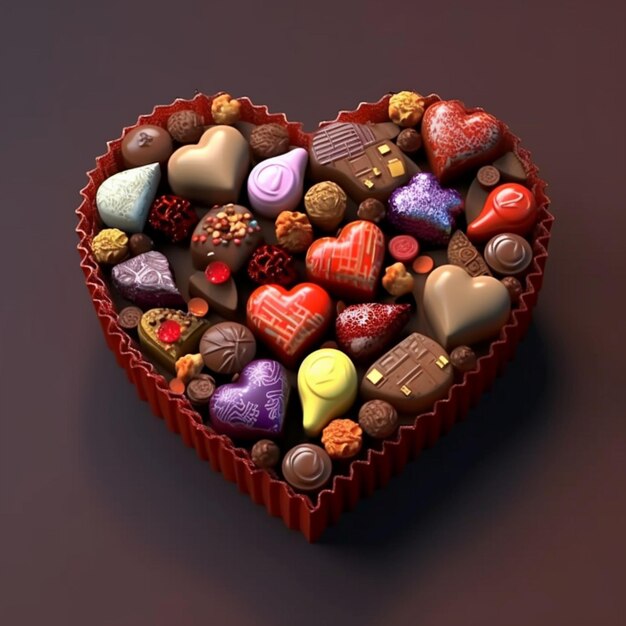 diseño de ilustración del día del chocolate en forma de corazón con diferentes sabores