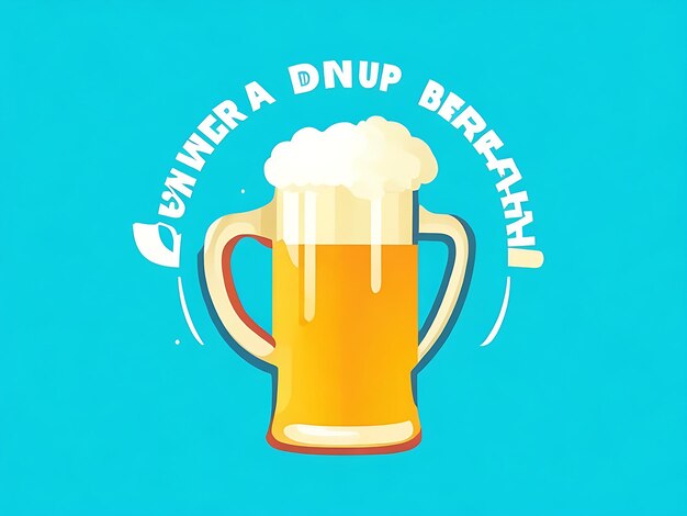 Foto diseño de ilustración del día internacional de la cerveza con taza de cerveza de mano generada por la ia