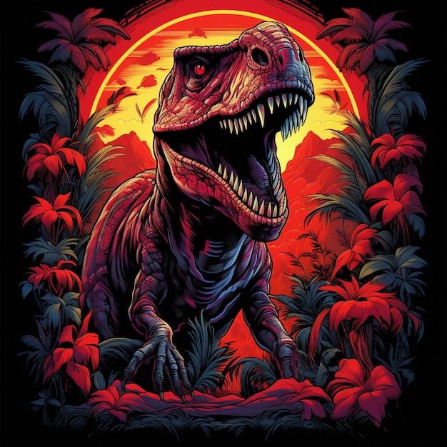 Diseño de ilustración de dinosaurio