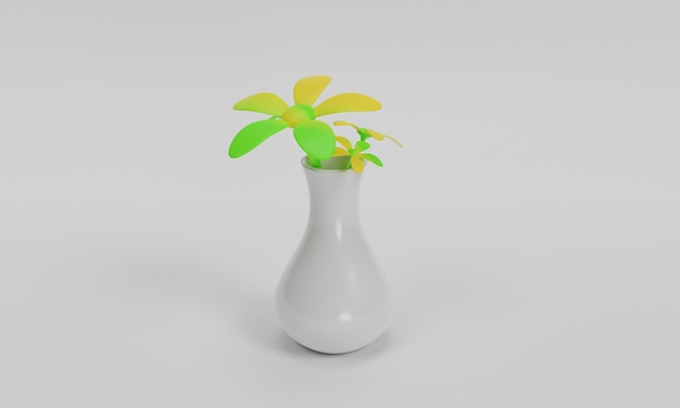 Diseño de ilustración de florero 3d