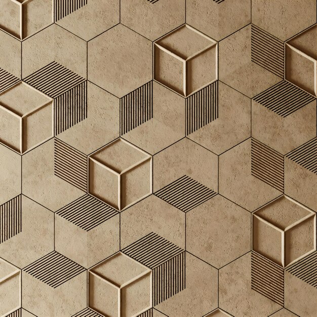 Diseño de ilustración de fondo azulejos marrones geométricos con cuadrados