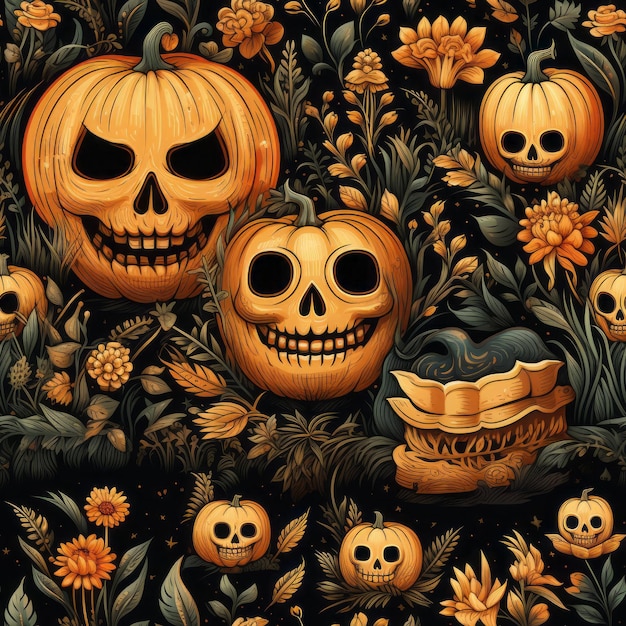 Diseño de ilustración de Halloween de miedo