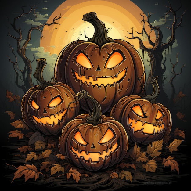Diseño de ilustración de Halloween de miedo