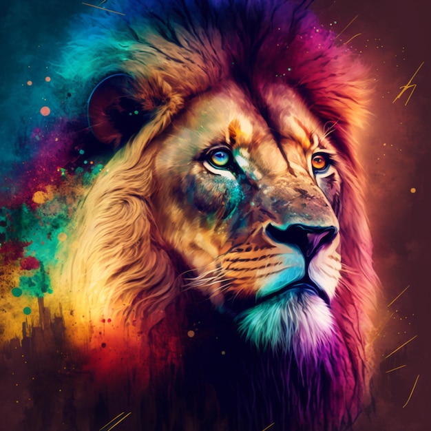 Diseño de ilustración de león genial