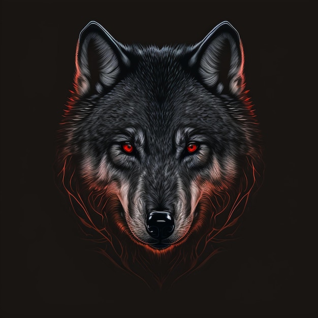 Diseño de ilustración de lobo genial