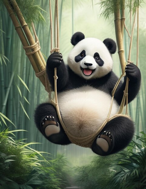 diseño de ilustración de panda animado