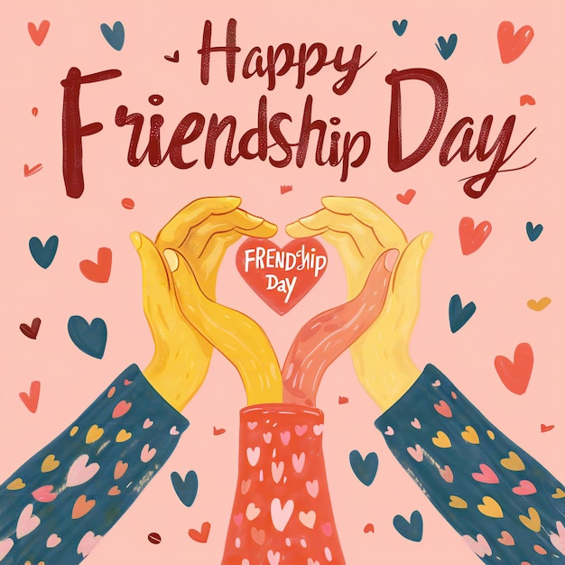 Diseño de ilustración vectorial abstracta para una tarjeta de felicitación en la representación del Feliz Día Internacional de la Amistad