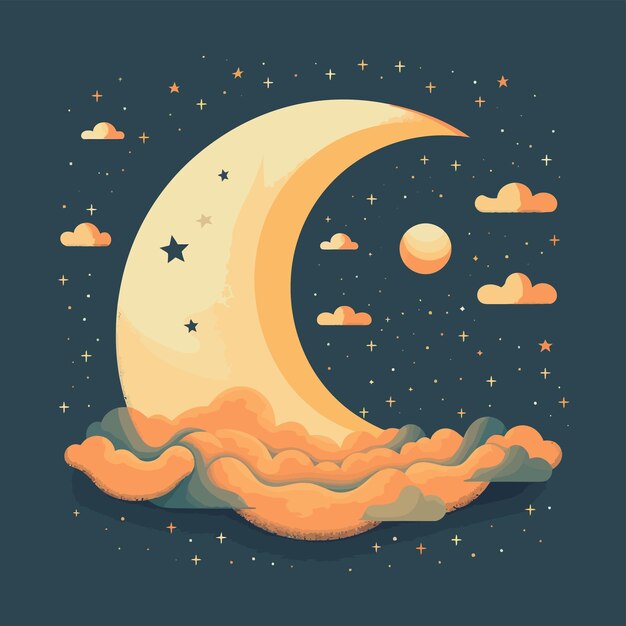 Diseño de ilustraciones de arte vectorial para el universo artístico y el cielo