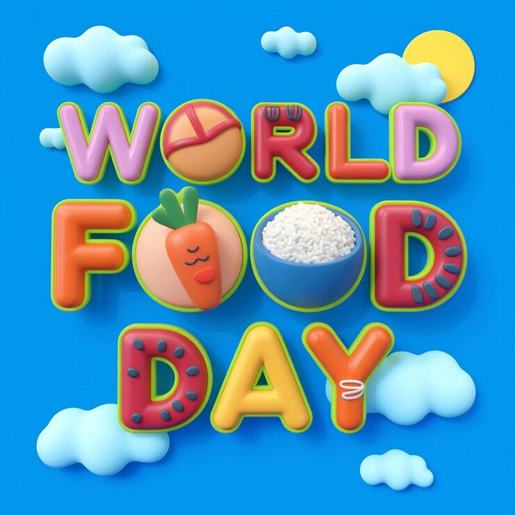 Foto diseño de ilustraciones para celebrar el día mundial de la alimentación