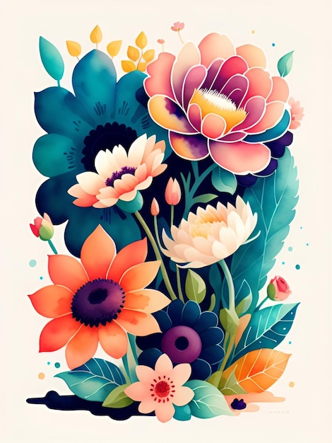 Diseño de ilustraciones de flores