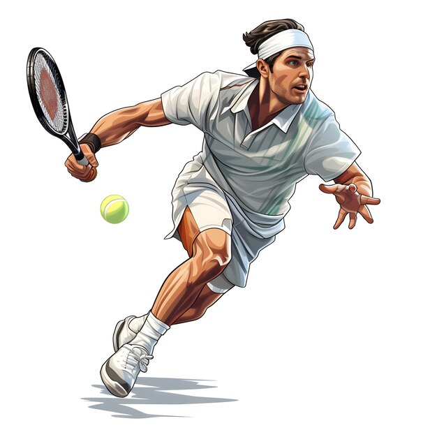 Foto diseño de ilustraciones de jugadores de tenis en el estilo de arte vectorial plano moderno y minimalista