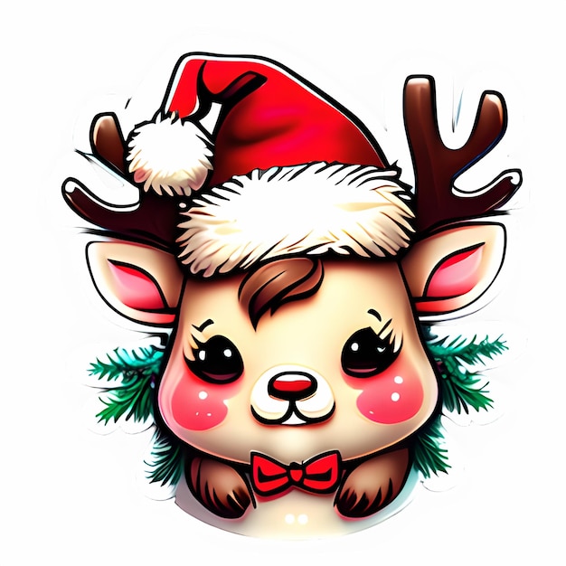 Diseño de ilustraciones de personajes de renos para la fiesta de Navidad