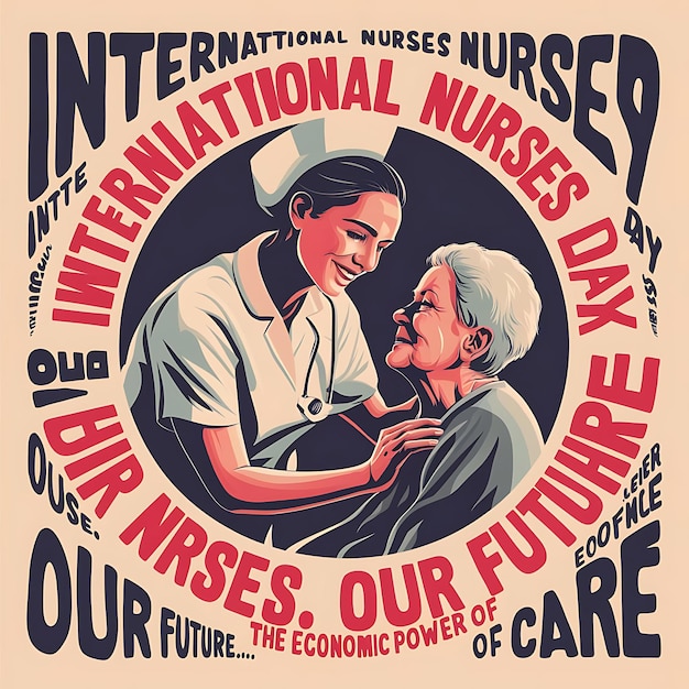 Diseño de ilustraciones vectoriales abstractas para el Día Internacional de las Enfermeras