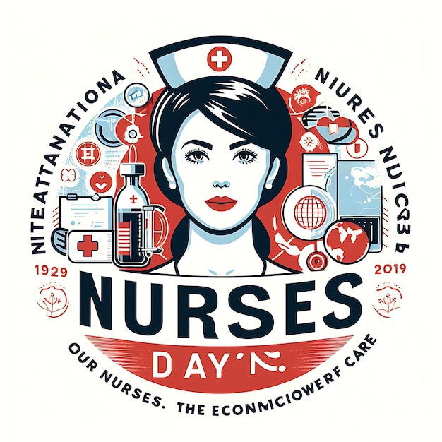 Foto diseño de ilustraciones vectoriales abstractas para el día internacional de las enfermeras