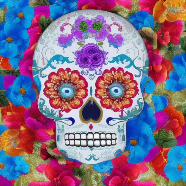 diseño de imagen de fondo del día de muertos generado por ai gratis