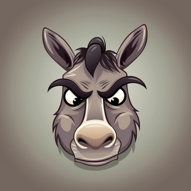 Foto diseño de imágenes prediseñadas 2d de cara de burro de dibujos animados