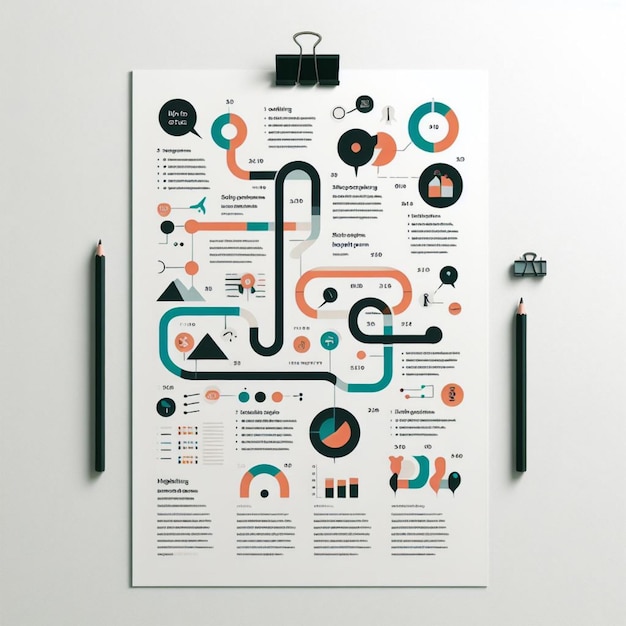 Diseño infográfico minimalista y sencillo.