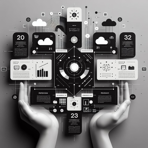 Diseño infográfico minimalista y sencillo.