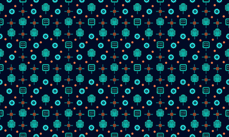 Foto diseño de inteligencia artificial patrón sin costuras fondo de papel de pared basado en cuadrícula