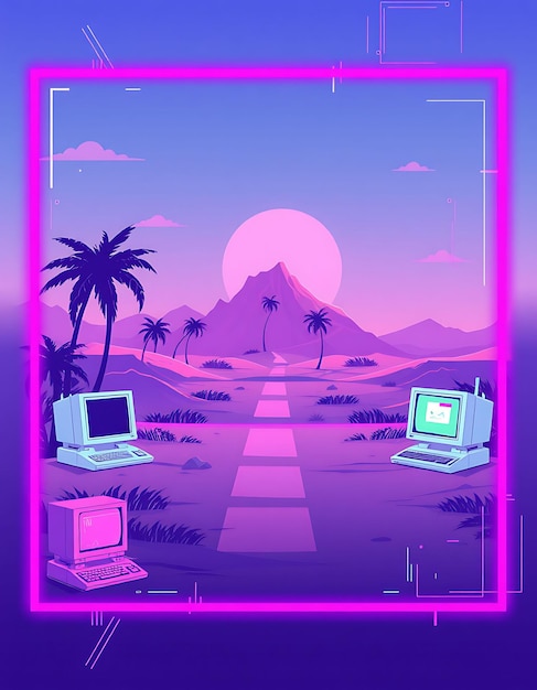 Diseño de la interfaz de juego Vaporwave La para un Streamer de Juego Retro con pasteles audaces
