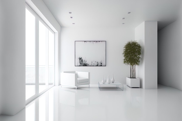 Diseño interior blanco contemporáneo