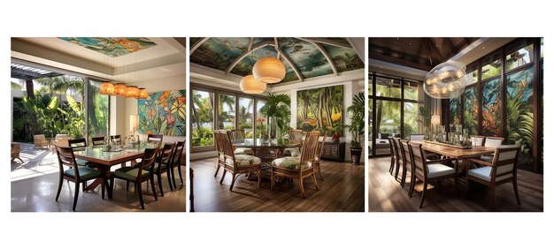 Foto diseño interior de comedor tropical para el hogar