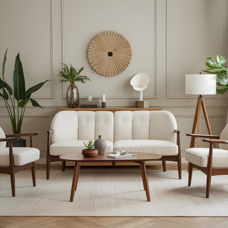 Diseño interior elegante y moderno del sofá