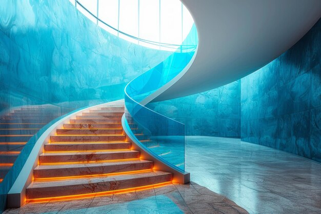 Diseño interior de escaleras en espiral arquitectura moderna abstracta
