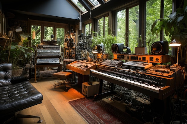 diseño interior del estilo de estudio de música en el hogar ideas de inspiración