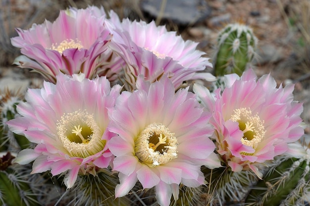 Diseño interior de flores de cactus